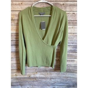 Ann Taylor Cashmere Wrap Sweater in Green Size Medium, tag has been removed